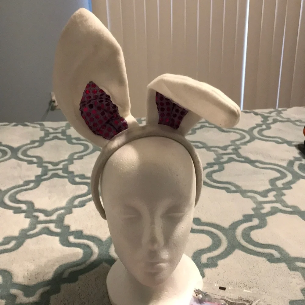 Headband unicorn & Bunny Ear Purple Sequin Inner. Lucky fortune bracelet.
